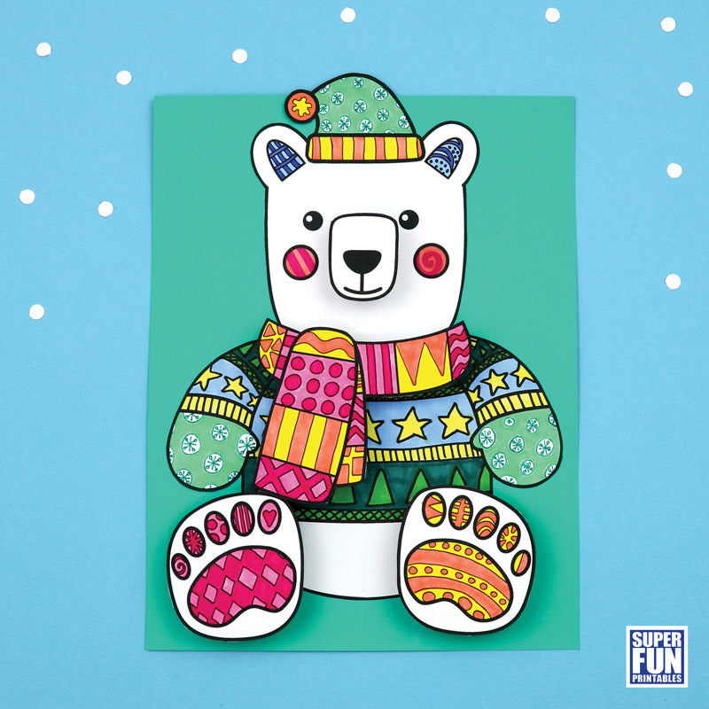 3D Pattern Art Polar Bear
