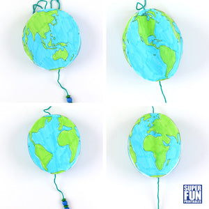 Spinning paper earth craft