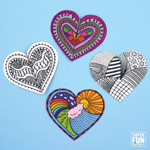 Doodle heart valentine card