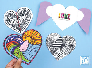 Doodle heart valentine card