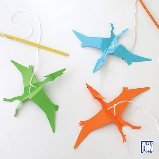 Paper Pterodactyl Puppets