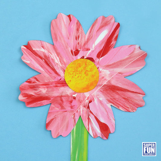Cosmos Flower Scrape Art