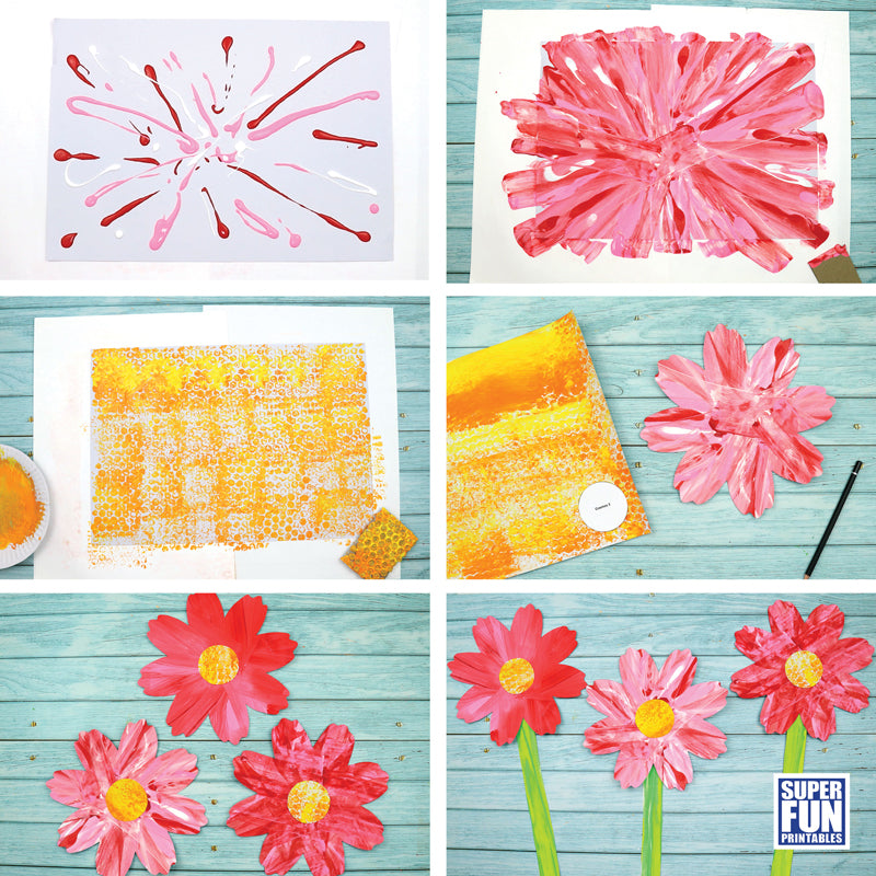 Cosmos Flower Scrape Art