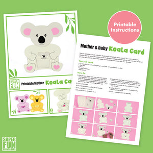 Koala mother and baby card