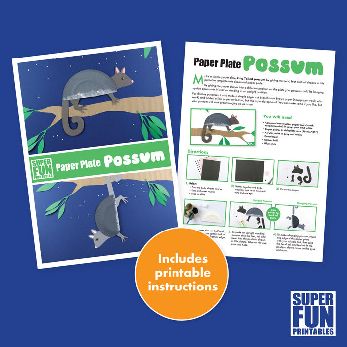 Paper plate Ringtail Possum