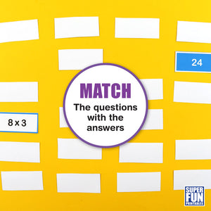 Times table memory match cards