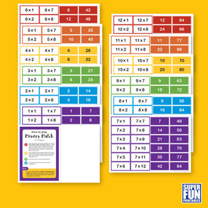 Times table memory match cards