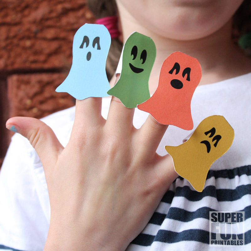 Ghost finger puppets
