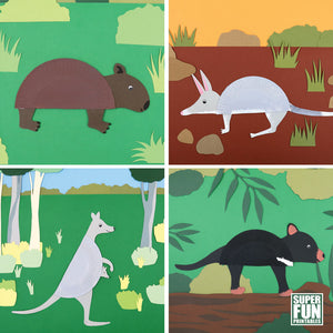 paper plate Australian animals