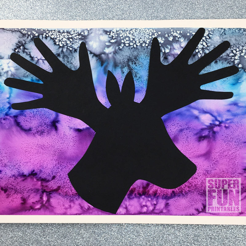 Silhouette handprint Christmas art