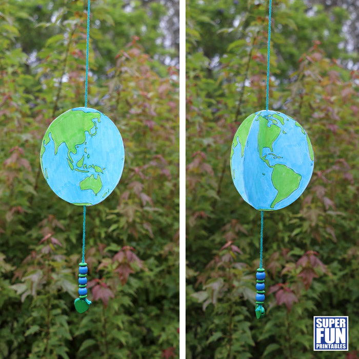 Spinning paper earth craft
