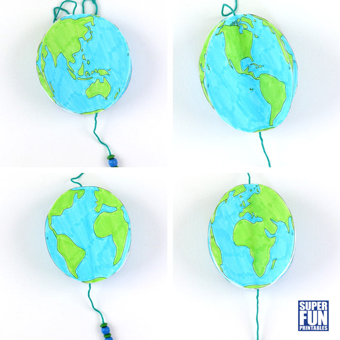 Spinning paper earth craft