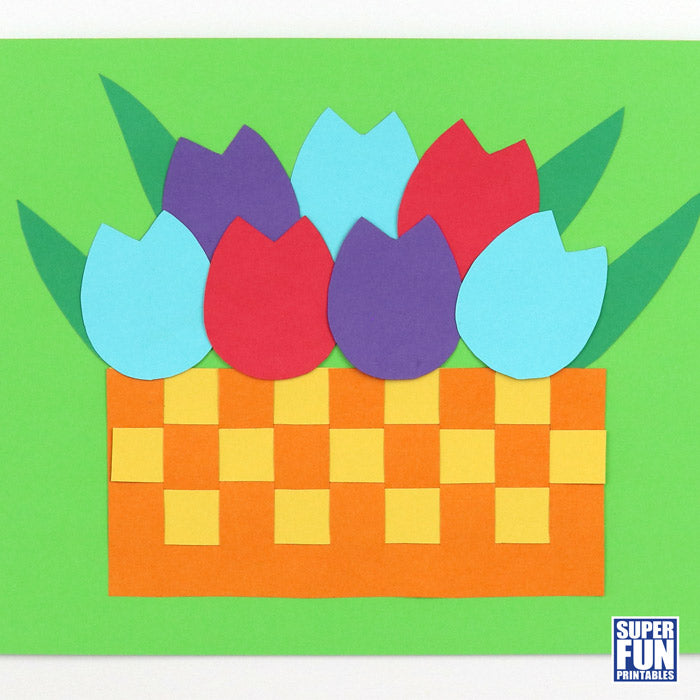 Basket of Tulips paper craft